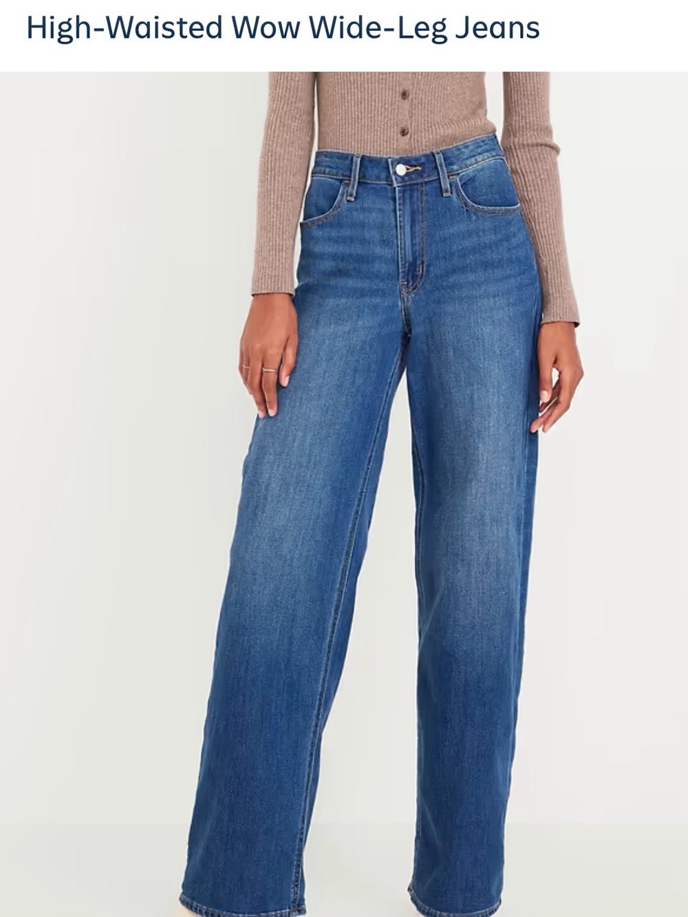 Old Navy High-Waisted Wide-Leg Jeans - Medium Blue